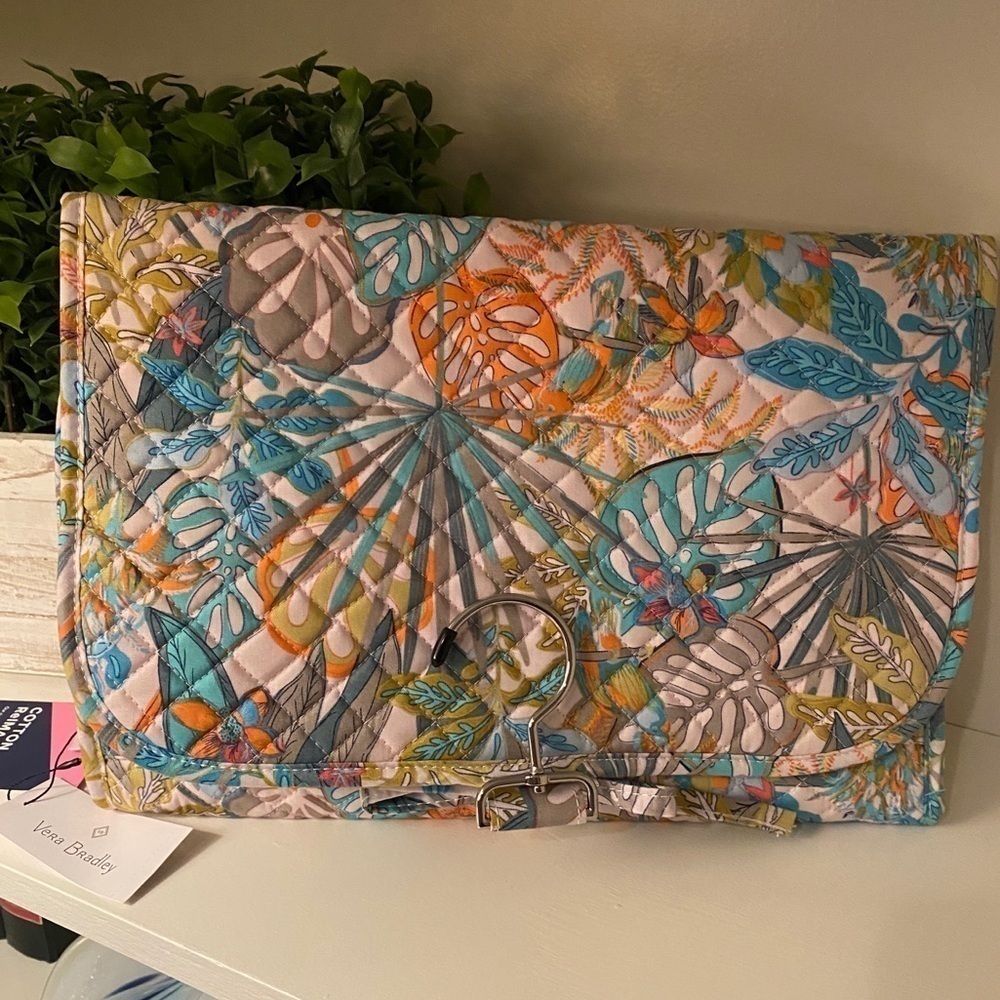 Vera Bradley Hanging Accessory Organizer Travel Bag Jewelry Rain Forest Canopy
